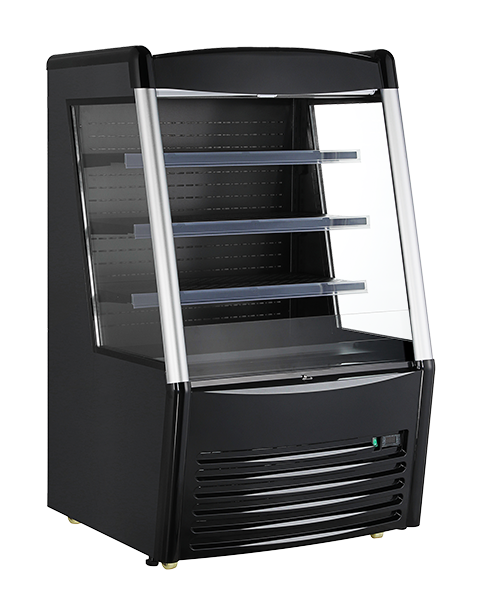 36" open refrigerated display case (black) 390 L