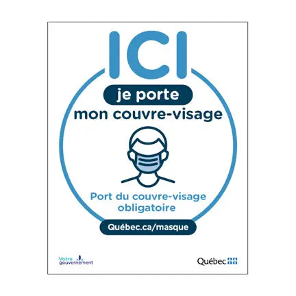 Affiche, inscription « Couvre-visage obligatoire », 6,5'' x 8''-S&P Le magasin des Commerçants