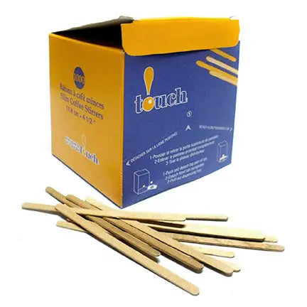Bâtonnets à café en bois, 4,5" (1000)-S&P Le magasin des Commerçants