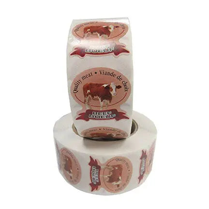 Étiquettes, avec inscription « Viande de choix - Boeuf », 1 ¾" x 1 ¾" (500)-S&P Le magasin des Commerçants