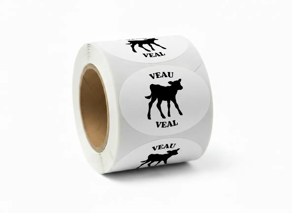 Étiquettes, avec inscription « Viande de choix - Veau », 1 ¾" x 1 ¾" (500) S&P Le magasin des Commerçants