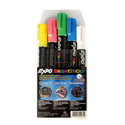 Marqueurs Brighstick, couleurs fluorescentes (5)-S&P Le magasin des Commerçants