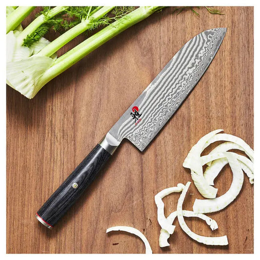Miyabi Kaizen II 5000FCD Santoku knife 7" – FC61 Core, Damascus Steel Ginza Steel