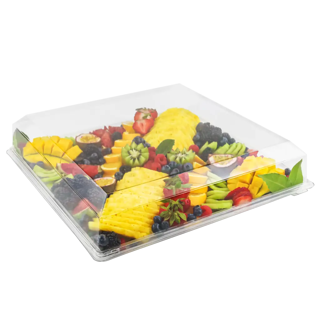 Plateau festif transparent avec couvercle – 3 formats pour présentation élégante S&P Le magasin des Commerçants