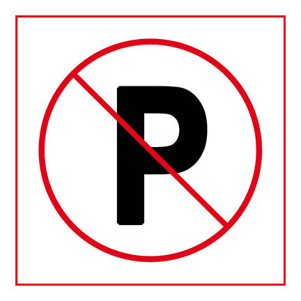 Affiche plastifiée, stationnement interdit, 6" x 6"
