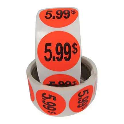 Étiquettes rondes, avec inscription « 0,99 $ », 1 ½" (200) S&P Le magasin des Commerçants