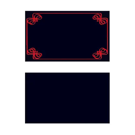 Carte plastifiée, noir/rouge, verso noir 2 1/4" x 3 3/4"-S&P Le magasin des Commerçants