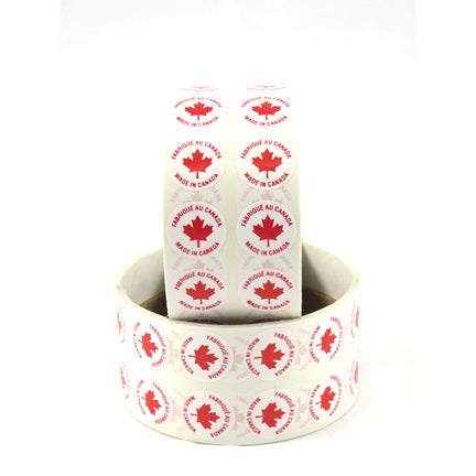 Étiquettes rondes, avec inscription « Fabriqué au Canada », 3/4" (500)-S&P Le magasin des Commerçants