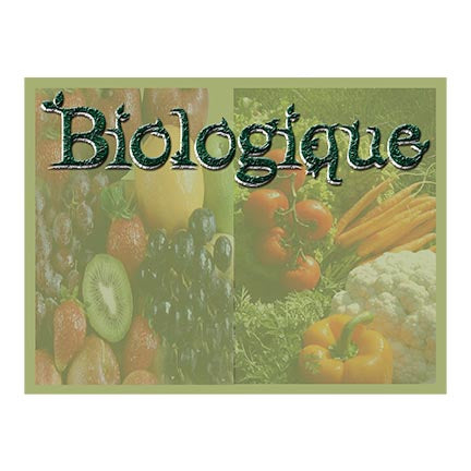 Carte plastifiée, avec inscription « Biologique »-S&P Le magasin des Commerçants