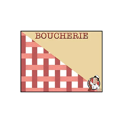 Carte plastifiée, « Boucherie », 3" x 4"-S&P Le magasin des Commerçants