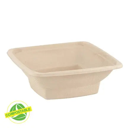 Contenant carré compostable  à base de canne à sucre (50)-S&P Le magasin des Commerçants