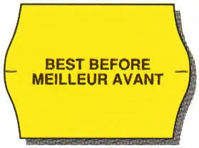 Étiquettes Meto, « meilleur avant », jaune,  22 x 16 mm (15 750)-S&P Le magasin des Commerçants