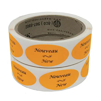 Étiquettes, avec inscription « Nouveau-New », 1 ¾" x 1"(250)-S&P Le magasin des Commerçants