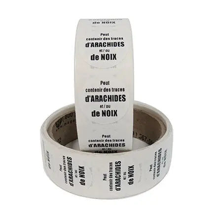 Étiquettes, avec inscription « Peut contenir des traces d'arachides » (250)-S&P Le magasin des Commerçants