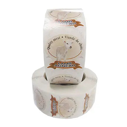 Étiquettes, avec inscription « Viande de choix - Agneau », 1 ¾" x 1 ¾" (500)-S&P Le magasin des Commerçants