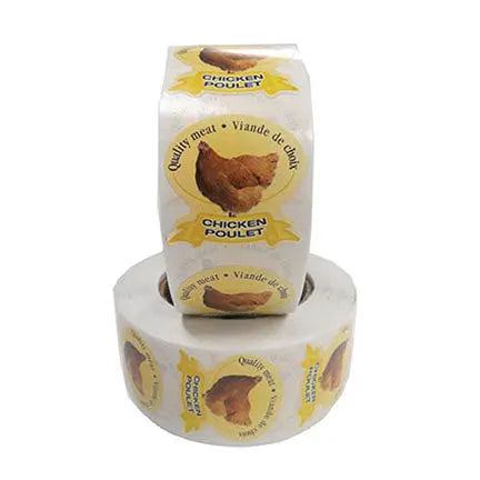 Étiquettes, avec inscription « Viande de choix - Poulet », 1 ¾" x 1 ¾" (500)-S&P Le magasin des Commerçants