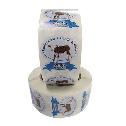 Étiquettes, avec inscription « Viande de choix - Veau », 1 ¾" x 1 ¾" (500)-S&P Le magasin des Commerçants