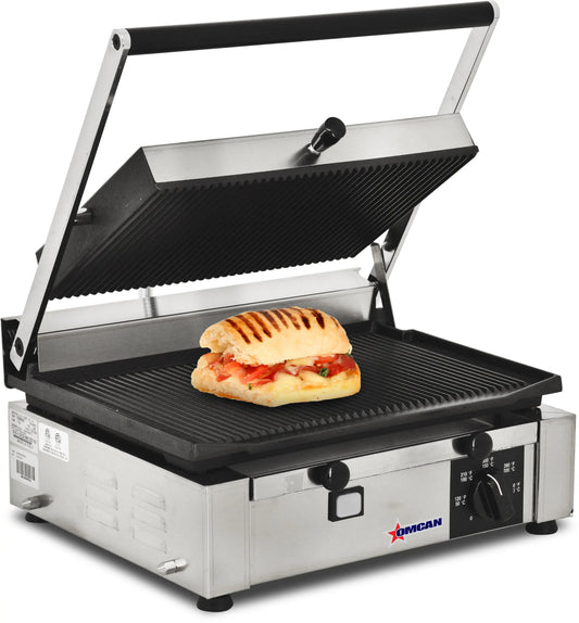 Gril à panini simple Elite Series 10″ x 14″ avec surface de gril rainurée supérieure et inférieure SUR COMMANDE UNIQUEMENT