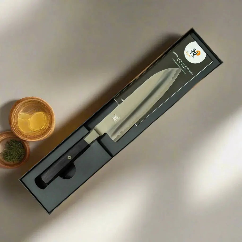 Miyabi 4000 FC Santoku Knife 7" – Black Handle Ginza Steel