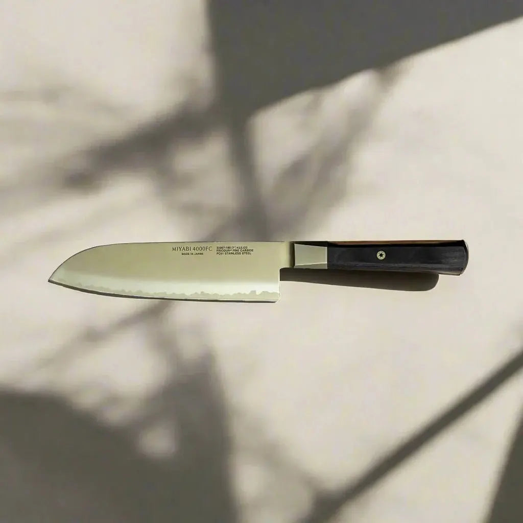 Miyabi 4000 FC Santoku Knife 7" – Black Handle Ginza Steel