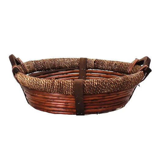 Panier rond en osier avec poignées 11" x 3" S&P Le magasin des Commerçants