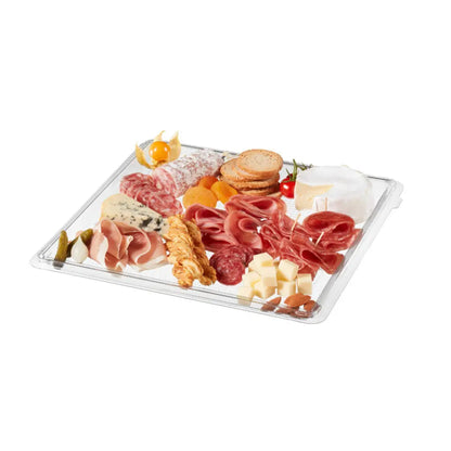 Plateau festif transparent avec couvercle – 3 formats pour présentation élégante S&P Le magasin des Commerçants