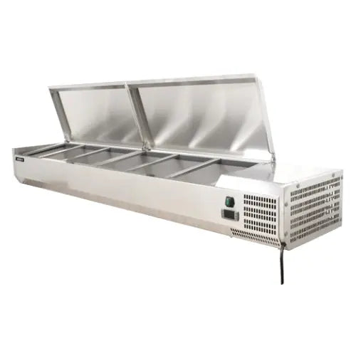 Rail à garnitures réfrigéré avec couvercle inox S&P Le magasin des Commerçants