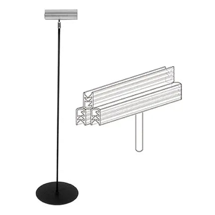 Support d'affiche, base ronde et tige ajustable, avec agrafe 4" de 24" à 48" h-S&P Le magasin des Commerçants