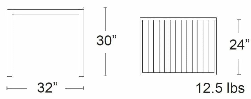 Table Marco Polywood 24″ x 32″-S&P Le magasin des Commerçants