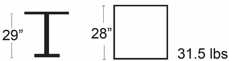 Table carrée Darwin 28″-S&P Le magasin des Commerçants