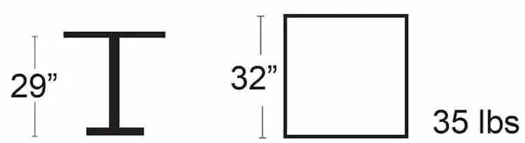 Table carrée Darwin 32″-S&P Le magasin des Commerçants