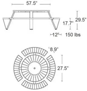 Table en grappe ronde Marco 60″-S&P Le magasin des Commerçants