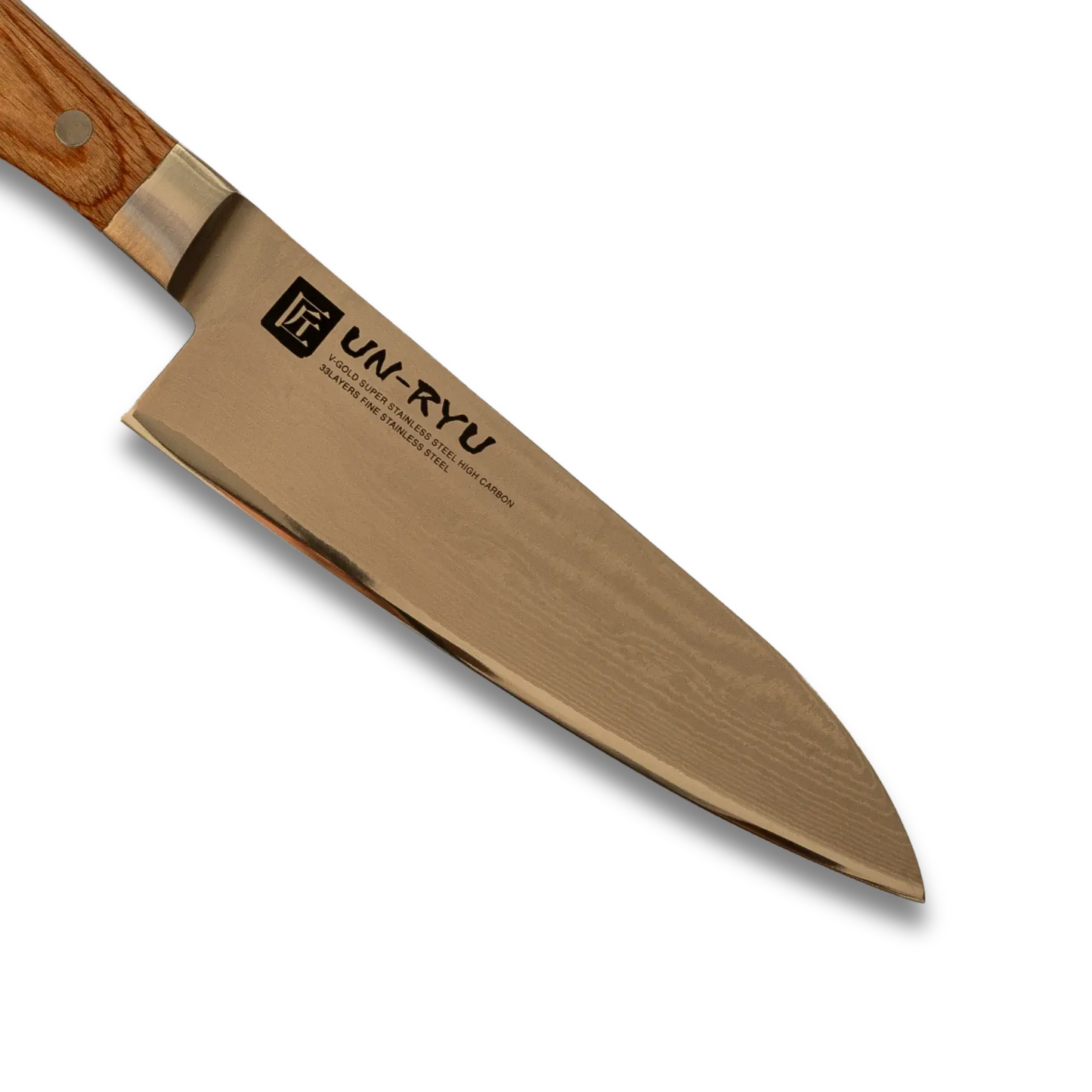 Un-Ryu VG-10 170 mm Santoku Knife 33‑Layer Ginza Steel
