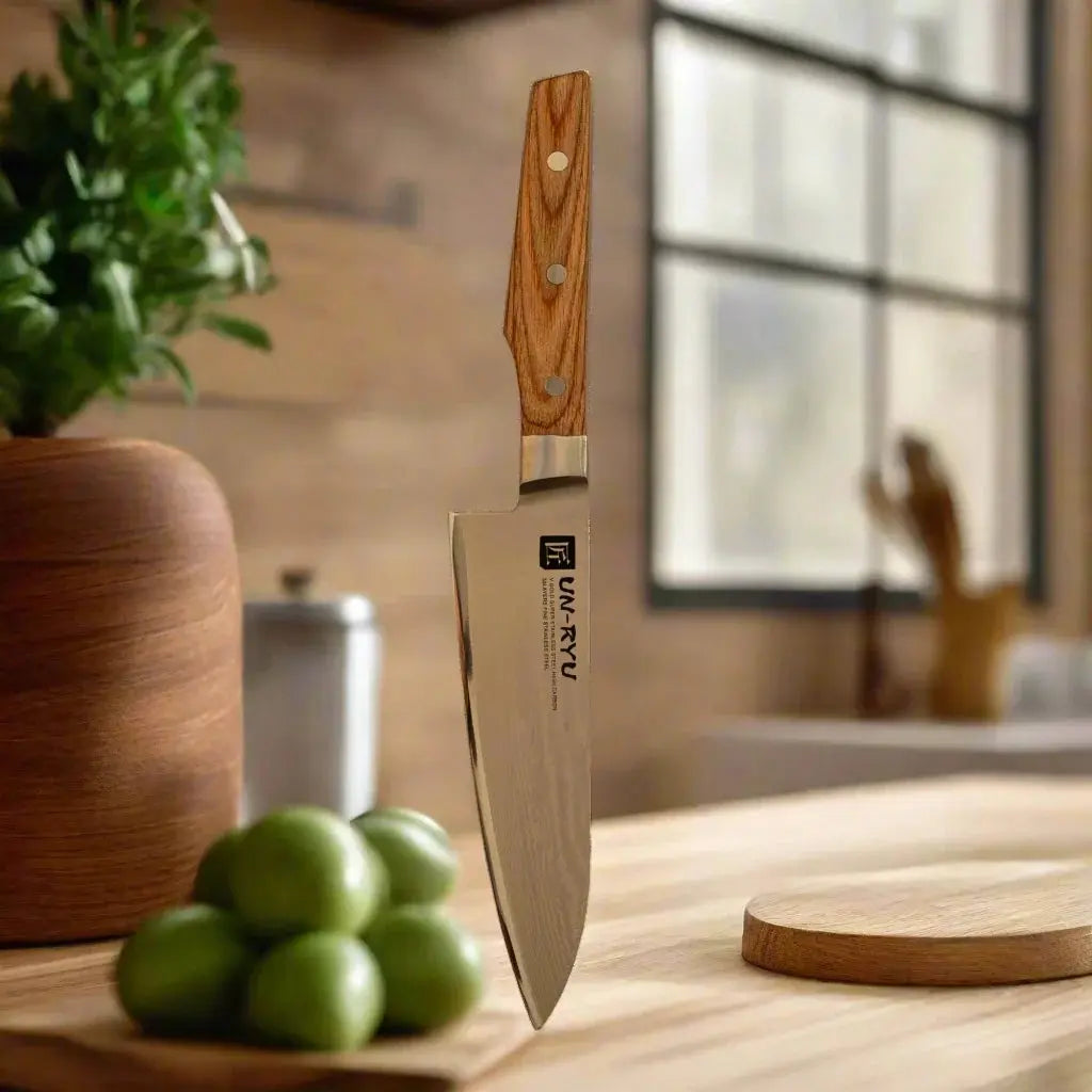 Un-Ryu VG-10 170 mm Santoku Knife 33‑Layer Ginza Steel