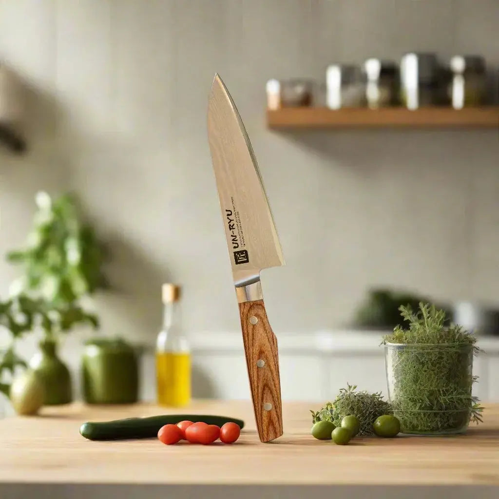Un-Ryu VG-10 170 mm Santoku Knife 33‑Layer Ginza Steel