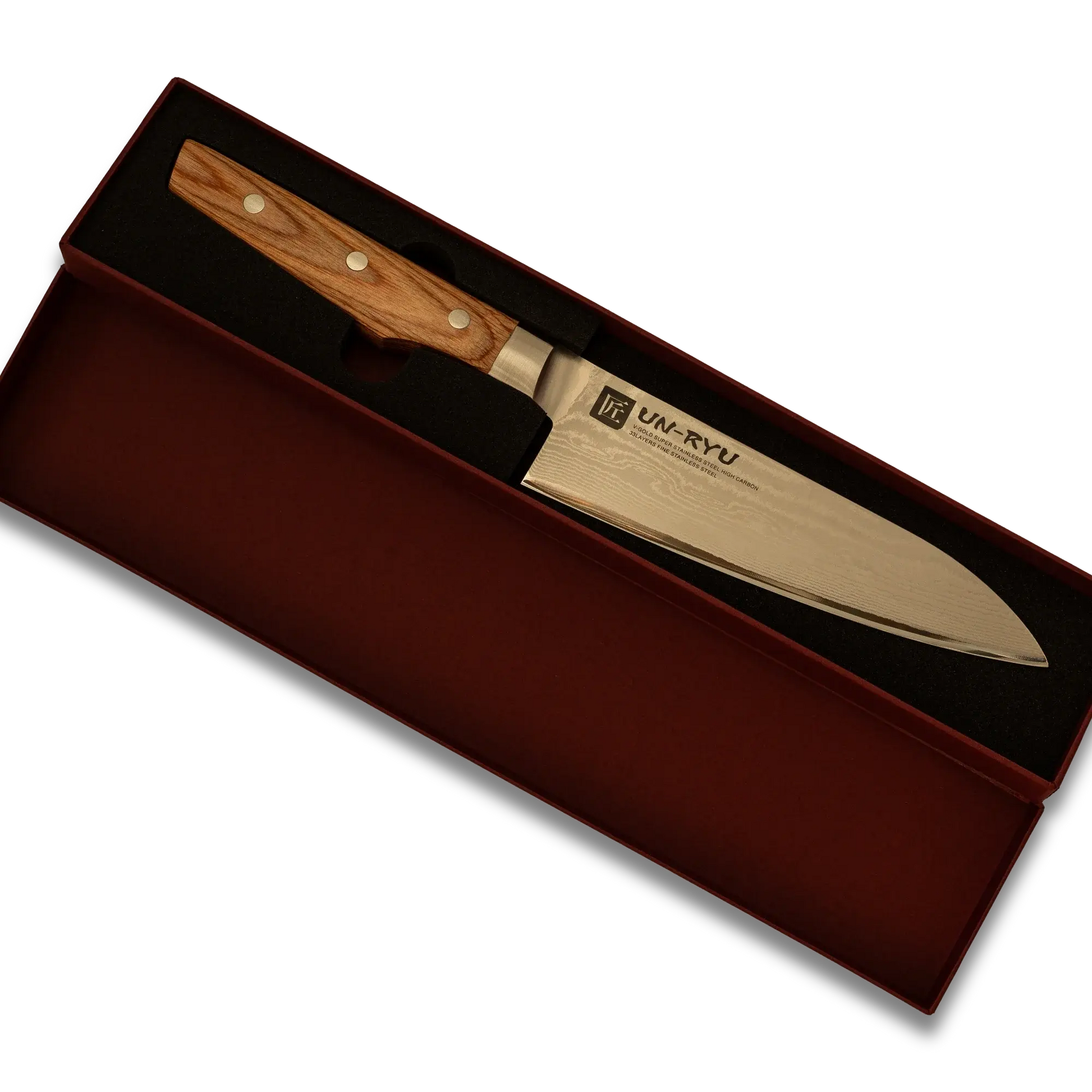 Un-Ryu VG-10 170 mm Santoku Knife 33‑Layer Ginza Steel