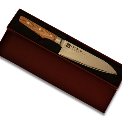 Un-Ryu VG-10 170 mm Santoku Knife 33‑Layer Ginza Steel