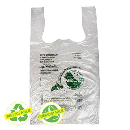 Sacs à bretelles oxodégradable, pour fruits et légumes, 8 ½'' x 19'' x 2 ½'' (400/roul x 8-S&P Le magasin des Commerçants