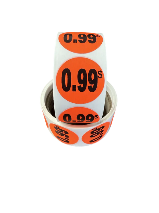 Étiquettes rondes, avec inscription « 0,99 $ », 1 ½" (200) S&P Le magasin des Commerçants