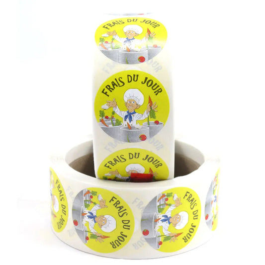 Étiquettes rondes, avec inscription, jaune, 1 ½" (500) S&P Le magasin des Commerçants